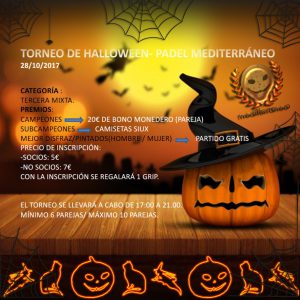 torneo halloween padel mediterraneo mixto tercera 28 octubre 2017